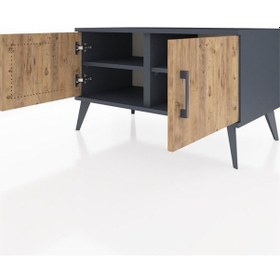 Resim Hyperion Şifonyer 2 Raflı 2 Kapaklı 88x44x48 Antrasit-çam/antrasit Çam/antrasit 