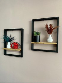 Resim SERTİCARET Dekoratif 2 Li Ahşap Raf 