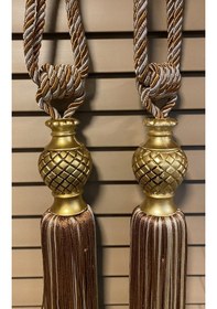 Resim Ege'den Yan Bağlama , Broçöl , Perde Süsü , Fon Perde Aksesuarı , Kiremit 2 Adet 