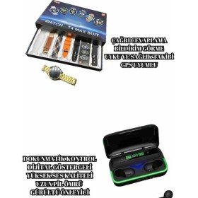 Resim İlkyaz Fashion Powerbank Bluetooth Kulaklık ve Akıllı Saat 7 Kordonlu Metal Kordon Plastik Kordon 