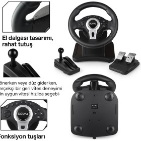 Resim R900 Yarış Direksiyonu + Vites & Pedal Seti – Gerçekçi Sürüş Deneyimi 