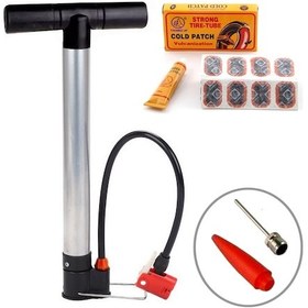 Resim Bisiklet Motosiklet Pompa Lastik Hava Şişirme Pompası 48 Yama 