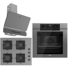 Resim Ferre Fryart QEP63CPR - SC208-FA D082-SA Ankastre Set Gri 