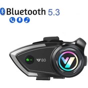 Resim Smith Y80 Intercom Işıklı Motosiklet Kask Kulaklık 