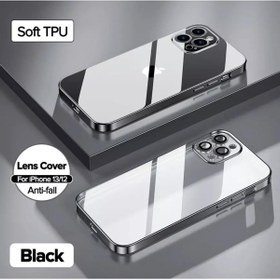 Resim Sphone Iphone 12 Pro Kamera Lens Korumalı Kenarları Renkli Arkası Şeffaf Lüx Kapak 