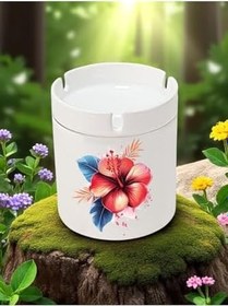 Resim Çiçek Deseni Baskılı 3'lü Seramik Küllük, LH93287462309523412312 