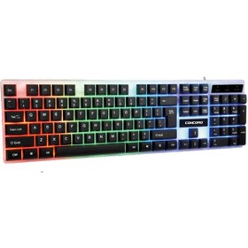 Resim TEKZONE Concord C-59 Gökkuşağı Nefes Efektli Aydınlatma Gaming Oyuncu Klavye Q TR 