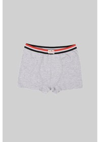 Resim Ceylanoğlu 6'lı Gri Erkek Çocuk Likralı Sade Boxer-343-1 Gri 