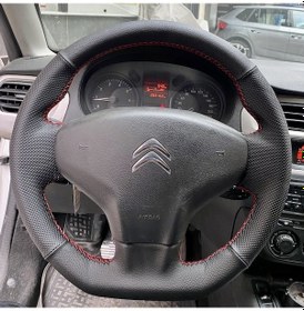 Resim Peugeot 301 Araca Özel Direksiyon Kılıfı Uyumlu Nokta Düz 