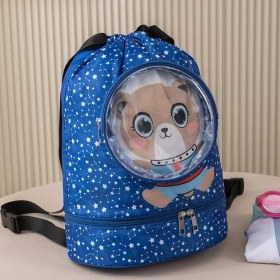 Resim Lanqingling Seyahat Karikatür Yüzme Çantası Büyük Kapasiteli Kuru ve Islak Ayırma Çantası Çok Işlevli Su Geçirmez Banyo Çantası Seyahat Spor Saklama Çantası (Yurt Dışından) 