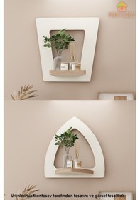 Resim Ahşap Dekoratif Duvar Rafı 2 Li / 3 Lü Set Mtsv - 145 Beyaz 