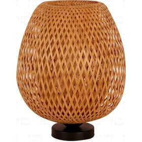 Resim Boja Bambu Abajur, Masa Lambası 25x25x30 Cm İskandinav, Modern, Bohem, Rattan, Aydınlatma 
