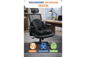 Resim Viscomina Ortopedik Bel Destek Yastığı Visco Memory Foam Oyuncu Koltuğu Ofis Sandalyesi Sırt Bel Yastığı 