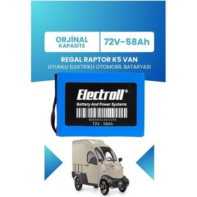 Resim Regal Raptor K5 Van Uyumlu Batarya Lifepo4 Lifepo4 72v 58ah 