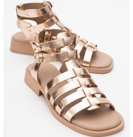 Resim Luvishoes Frade Rose Kristal Hakiki Deri Kadın Sandalet Pudra 