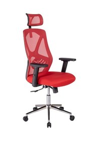 Resim Ofisbazaar Dolphin Siyah Fileli Yönetici Koltuğu Ergonomik Başlıklı Ofis Koltuğu Kırmızı Kırmızı 