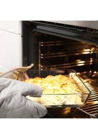 Resim Fırın-servis Kabı, Cam, 35x25 Cm Açık Gri 