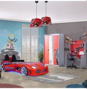 Resim Formula Çocuk Odası Takımı, Audi Arabalı Yatak, Dolap, Masa (441494807) Kırmızı 