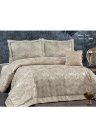 Resim Güzide Klasik Çift Kişilik Yatak Örtüsü Mihrimah Altın Gold Diğer 