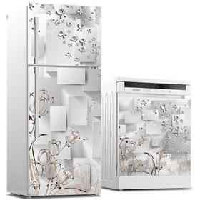 Resim Buzdolabı Ve Bulaşık Makinası Beyaz Eşya Sticker Kaplama Metal Ke 