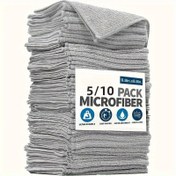 Resim 5/10 Paket Süper Emici Mikrofiber Temizlik Bezleri - Mutfak, Banyo, Araba Yıkama, Cam ve Ev Temizliği için Hızlı Kuruyan & Çizik Yapmayan Ultra Dayanıklı Bambu Kömürü Kumaş Havlular, Dokulu Yüzey Bezi | Yüksek Emicilikli Bezler 