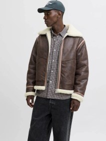 Resim Jack & Jones Jorliverpool Aviator Kahverengi Erkek Ceket 12282948 Kahverengi 