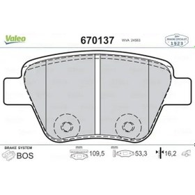 Resim Vw Caddy Arka Fren Balatasi 2004-2015 Valeo 670137 