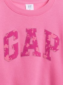 Resim Gap Kız Çocuk Oversize Sweatshirt Grafik Desen Pembe - 12 Yaş 