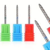 Resim 3 Adet Tungsten Karbür Çivi Delme Uç Seti 3/32 İnç, Cuticle Temizliği, Jel Kaldırma, Cilt Soyucu için Profesyonel Nail Sanat Aletleri, Ev ve Salon Kullanımı için Kokusuz 
