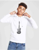 Resim Drawing Elektro Guitar Red Baskılı Unisex Çocuk Kapüşonlu Sweat (534658072) Beyaz 