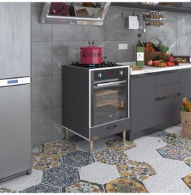 Resim Kenzlife Ankastre Modülü Kabini Erbiyum Gri Fırın Ocak Dolabı Özel Boy Ayarlı Ayaklı Kapaklı 