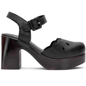Resim Venüs 2217001y Kadın Hakiki Deri Topuklu Sandalet Siyah Siyah 