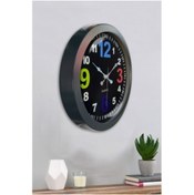 Resim Bahat Salon Ofis Duvar Saati Gri Metal Çerçeve 36 Cm 