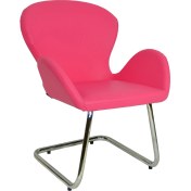 Resim Bürocci Roberta Misafir Koltuğu - Pembe Deri - 2069J0120 