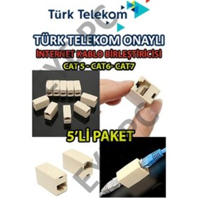 Resim 5 Adet Eternet Kablosu Birleştirici Jak Plug Cat5 6 7 