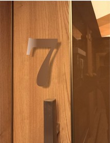 Resim zafrakreklam Kapı Daire Numarası 1 mm Bronz Ayna Pleksi Yapışkanlı No - 7 YEDİ 