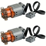 Resim 2 adet Siyah L-Motor Patlayan Elektrik Motorları Güç PF Montaj Parçaları ile - STEM Öğrenimi, DIY Elektronik Projeler ve Eğitici Oyuncaklar için Yüksek Güçlü Robotik Yapı Blokları, Robot Yapı Blokları, Sağlam İnşaat 