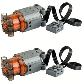 Resim 2 adet Siyah L-Motor Patlayan Elektrik Motorları Güç PF Montaj Parçaları ile - STEM Öğrenimi, DIY Elektronik Projeler ve Eğitici Oyuncaklar için Yüksek Güçlü Robotik Yapı Blokları, Robot Yapı Blokları, Sağlam İnşaat 