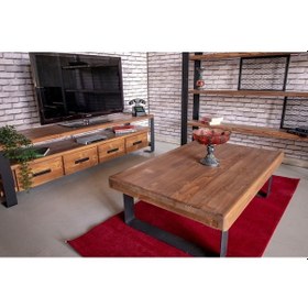 Resim Deryawood Masif Ahşap Orta Sehpa 