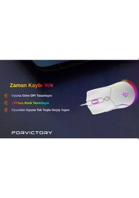 Resim North Air White Kablolu RGB Optik Oyuncu Mouse 
