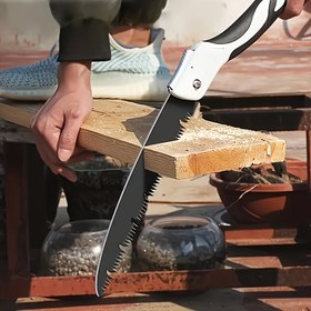 Resim 1 Adet Katlanır El Testeresi, Enerji Tasarruflu Tasarım, Ev Yenileme, Bahçe İşleri ve Kampçılık İçin Taşınabilir Budama Testeresi 