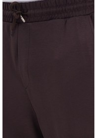 Resim Tudors Erkek Kahverengi Baggy Fit Rahat Kesim Modal Kumaş Soft Doku Beli Bağcıklı Yan Cepli Eşofman Altı-46290 