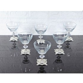 Resim Paşabahçe Serisi Infınıty Kase & Magnolıa Kase & Dondurmalık & Şekerlik Kare Gümüş Döküm Ayaklı Naturel 