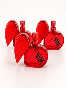 Resim Eti Kolonya Viar Kadın Cep ve Çanta Parfümü 3'lü Set Kırmızı Kalp Şekilli 3x28 ml 