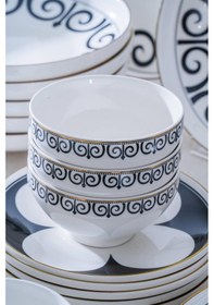 Resim Acar Feyre 6 Kişilil 45 Parça Yemek Takımı Siyah - Beyaz 