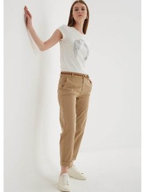 Resim Fashion Friends Zımba Detaylı Baskılı Ekru Kadın T-shirt 25y0560k1 Ekru 