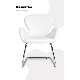 Resim Bürocci Roberta Misafir Koltuğu - Beyaz Deri - 2069J0109 