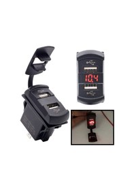Resim Bfy Ikili Usb Soketi + Voltmetre Kare 