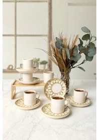 Resim Keramika Worn Gold Nordic Kahve Takımı 12 Parça 6 Kişilik 22968 