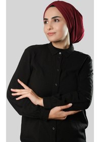 Resim Hürrem Bone Bordo Drapeli Salaş Tesettür Bone Sandy Büzgülü 2315 16 Bordo 